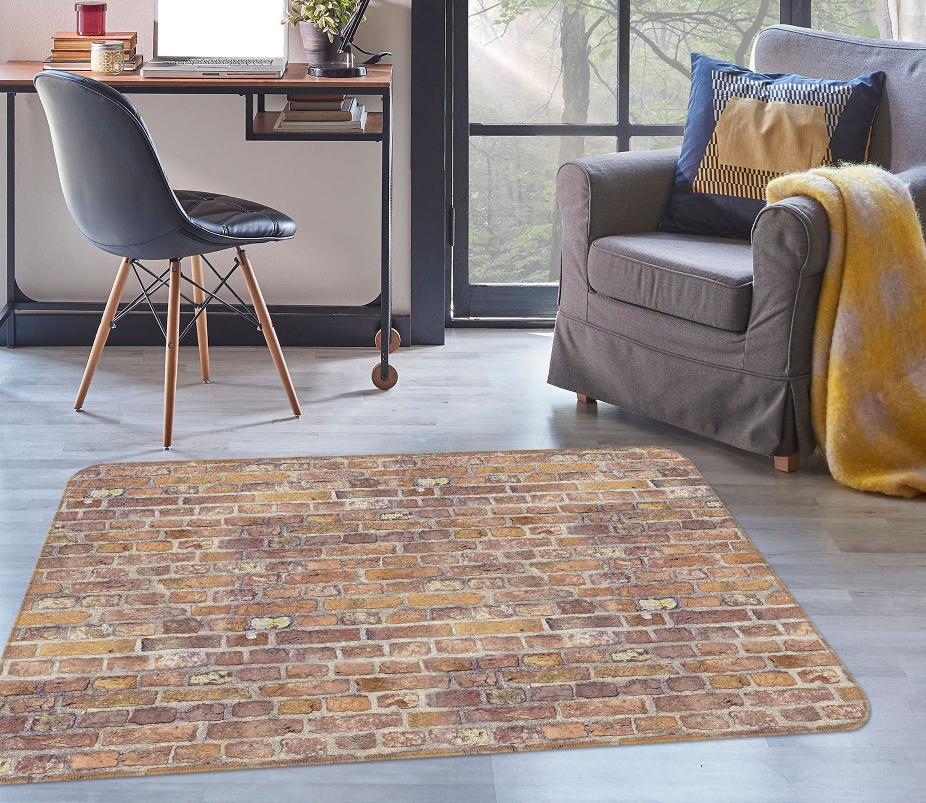 3D Brick Stacking Retro Wall Area Rug Home Decor - YMW Shop